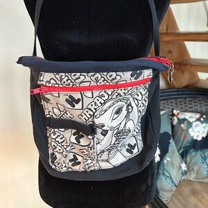 Harajuku Lovers Black and White Crossbody Bag with Red Accents